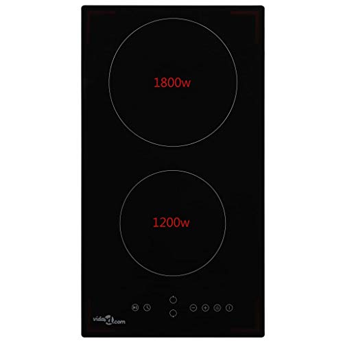 mewmewcat Placa vitrocerámica 2 quemadores Control táctil 3000 W