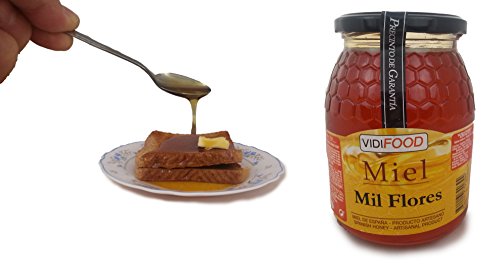 Miel de Mil Flores - 1kg - Producida en España - Alta Calidad, tradicional & 100% pura - Aroma Floral y Sabor Rico y Dulce - Amplia variedad de Deliciosos Sabores