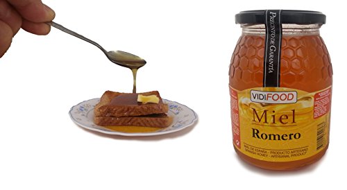 Miel de Romero - 1kg - Producida en España - Alta Calidad, tradicional & 100% pura - Aroma Floral y Sabor Rico y Dulce - Amplia variedad de Deliciosos Sabores