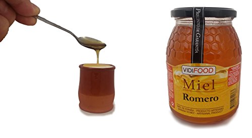 Miel de Romero - 1kg - Producida en España - Alta Calidad, tradicional & 100% pura - Aroma Floral y Sabor Rico y Dulce - Amplia variedad de Deliciosos Sabores