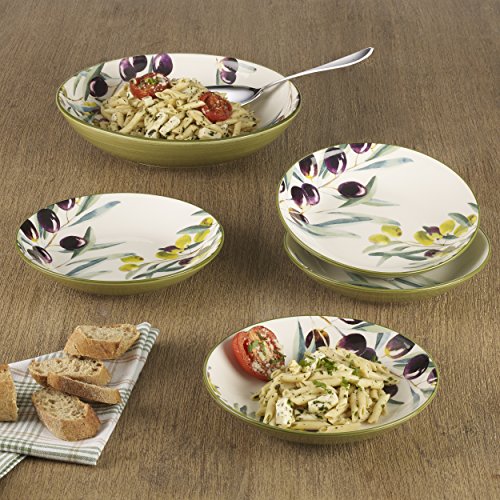 Mikasa 5225080 - Juego de cuencos para pasta, loza, color verde