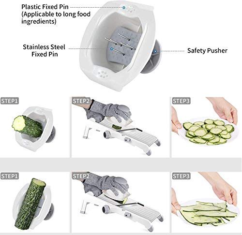 MILcea Cortador de Mandolina de Acero Inoxidable, Cortador de Verduras Multifuncional Mandolina de Cocina Slicer de Ajustable para Frutas y verduras