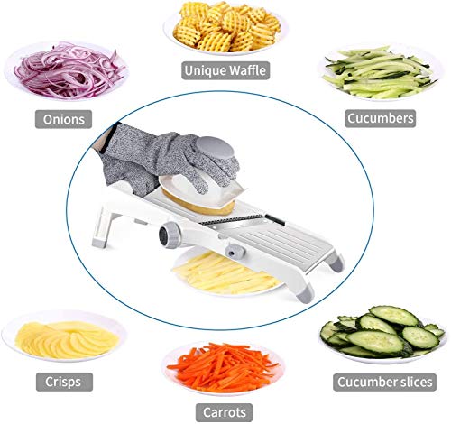 MILcea Cortador de Mandolina de Acero Inoxidable, Cortador de Verduras Multifuncional Mandolina de Cocina Slicer de Ajustable para Frutas y verduras