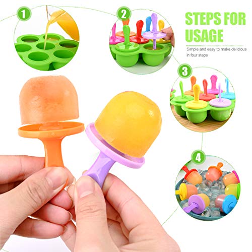 Mini Moldes Helados Silicona, Moldes para Helados y Polos Sin BPA, Poleras Helado Bebe Niños, Ice Cream Mold, Ice Lolly Moulds, Molde Reutilizables para Hacer Helados Caseros