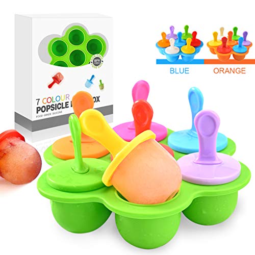 Mini Moldes Helados Silicona, Moldes para Helados y Polos Sin BPA, Poleras Helado Bebe Niños, Ice Cream Mold, Ice Lolly Moulds, Molde Reutilizables para Hacer Helados Caseros