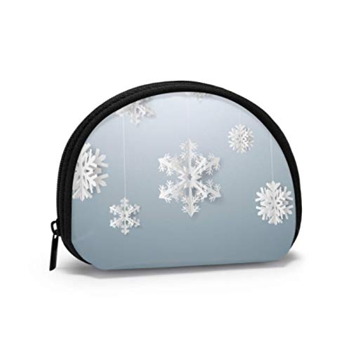 Mini Monedero para niñas Hermoso Copo de Nieve Blanco Lindo Monedero para Mujeres Monedero con Cremallera Bolsa con Cremallera Mini Bolsas de Maquillaje cosmético para Mujeres niñas Fiesta Regalos y