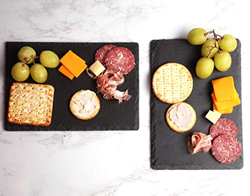 Mini pizarras de queso (juego de 6 piezas) – tablas de charcuterie, quesos y carnes para el hogar, restaurante y café (3 tiza incluida) – 15,25 x 22,2 cm