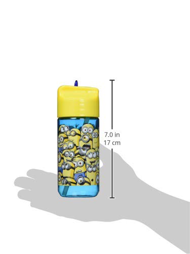 Minions transparente Tritanflasche mit integriertem Strohhlam