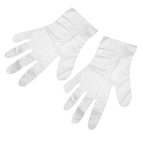 Minkissy 1000 Piezas de Guantes Desechables Guantes de Polietileno de Plástico Cómodos de Usar para La Limpieza Preparan El Salón de Comidas