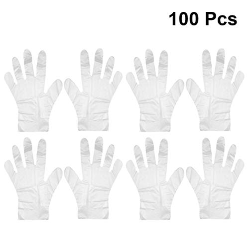 Minkissy 1000 Piezas de Guantes Desechables Guantes de Polietileno de Plástico Cómodos de Usar para La Limpieza Preparan El Salón de Comidas