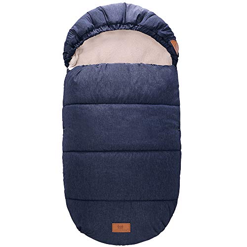 Miracle Baby Sacos Carrito Bebe,Sacos de Abrigo para Carritos Impermeable y Transpirable,Sacos Carrito Bebe Invierno Extraíble 90X48CM Azul marino