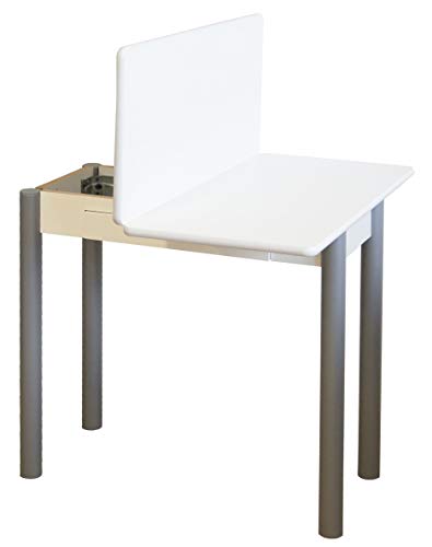 Miroytengo Mesa Blanca Plegable Cocina Mijas Cajon Funcional Patas Gris Plata 80x40-80