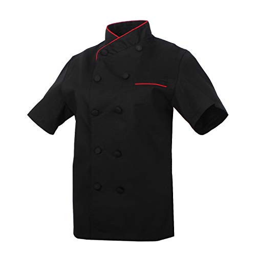 MISEMIYA 8441 Chaqueta Mujer Chef Chaqueta Cocinera, Mujer, NegroNegro,XXL