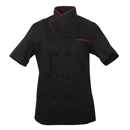 MISEMIYA 8441 Chaqueta Mujer Chef Chaqueta Cocinera, Mujer, NegroNegro,XXL