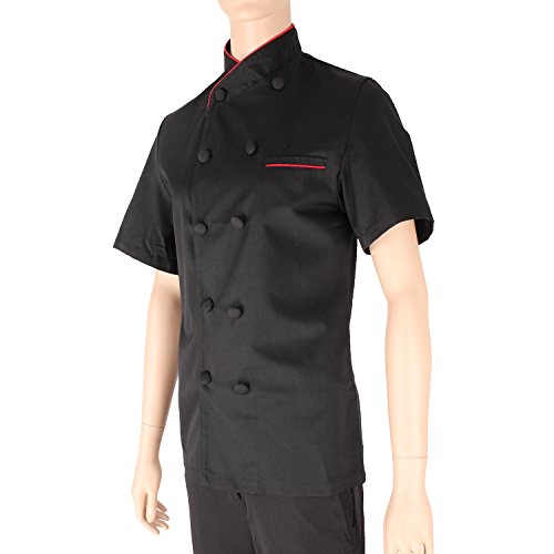 MISEMIYA 8441 Chaqueta Mujer Chef Chaqueta Cocinera, Mujer, NegroNegro,XXL