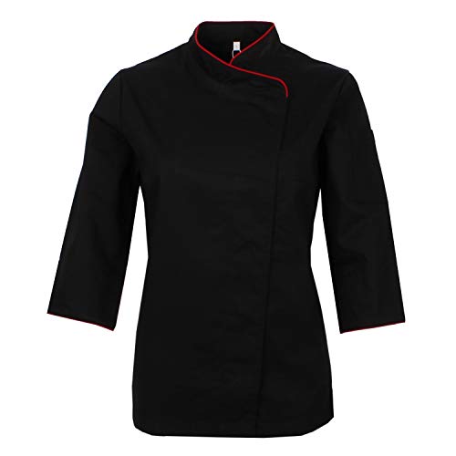 MISEMIYA - Chaquetas Uniformes Chef COCINERA Bar Restaurante HOSTELERÍA Mangas LARGAS - Ref.703 - XX-Large, Negro