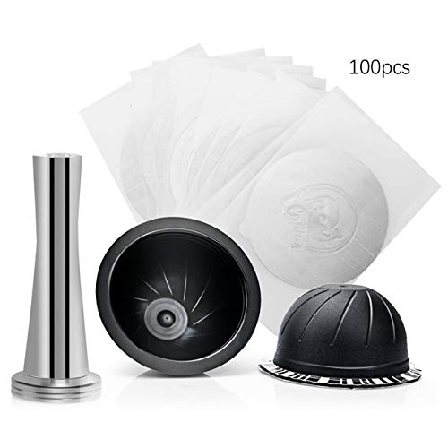 Miya Película desechable de papel de aluminio para Nespresso Vertuo Vertuoline GCA1 y Delonghi ENV135 Cápsulas autoadhesivas Sellos de papel de aluminio