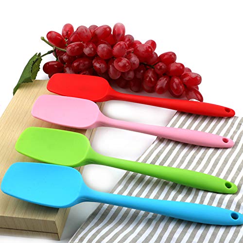 MOACC Espatula de Silicona Lenguas Cocina con Núcleo de Acero, No Tóxico, Antiadherente, Resistente al Calor, Utensilios para Cocina y Horneado, Set de 4 Piezas