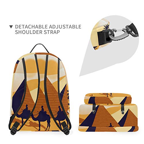 Mochila Bandolera Desmontable con pirámide egipcia, para Hombres y Mujeres, para Viajes, Universidad, Escuela, Bolso Casual