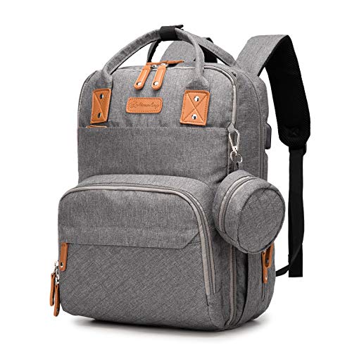 Mochila Bebe, Pejoye,Mochila Bebe Pañales Plegable Cinturón de Pañales Impermeable Multifuncional Portátil de Viaje Para Madre (Gancho de Cinturón Gris)