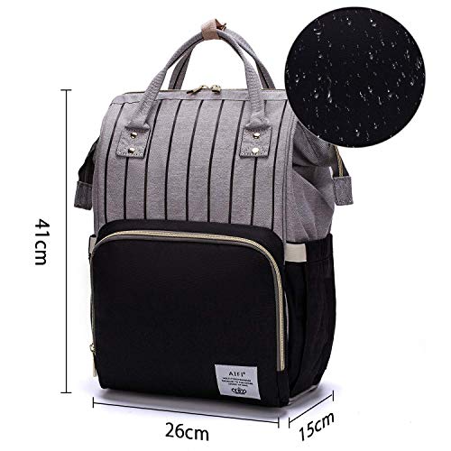 Mochila Bebe,AngLink Mochila Carro Bebe,Material Impermeable, Duradero, Cinturón de Cochecito,Mochila Maternidad,Para Mamá y Papá Jóvenes,Negro