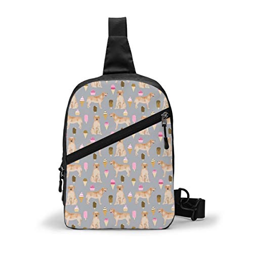 Mochila de hombro con diseño de helado de laboratorio para perros de raza Labrador Retriever en el pecho bandolera para hombre y mujer al aire libre Ciclismo senderismo viajes