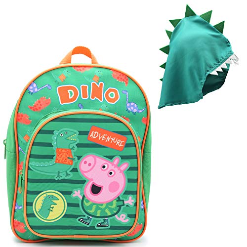 Mochila De Peppa Pig | Accesorio Escolar George Peppa Pig | Mochila con Capucha De Dinosaurio Desmontable para Niños