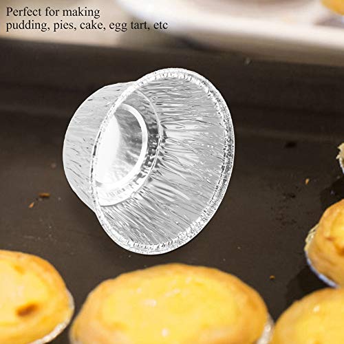 Molde de aluminio desechable para huevos, para huevera, con soporte inferior de aluminio, para pudín, pastel, huevo, forma maravillosa, no se reutiliza y no se limpia