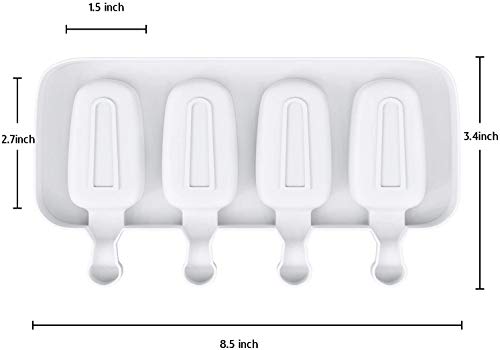 Molde de helado, molde de silicona para paletas de helado, para niños, de grado alimenticio, para postres y chocolate, 2 moldes y 100 palitos