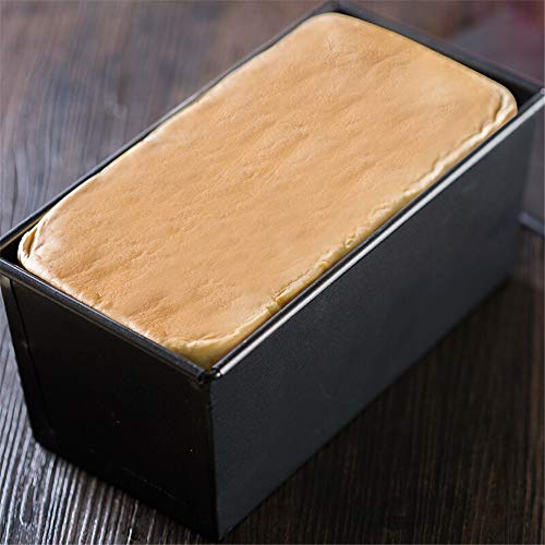 Molde De Pan Acero Al Carbono Antiadherente Rectangular con Tapa Herramienta para Hornear Tostada De Pan Caja Horno Doméstico con Negro 11.1 * 23.2 * 10 CM