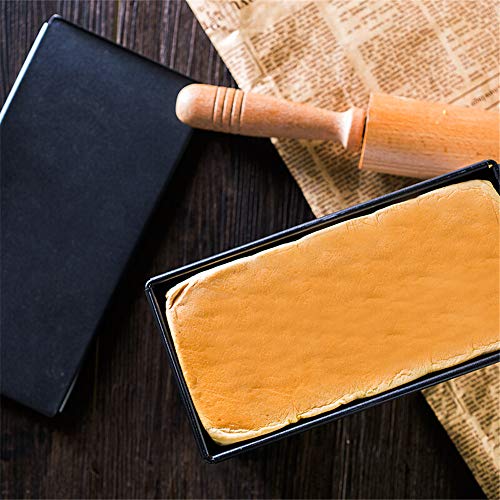 Molde De Pan Acero Al Carbono Antiadherente Rectangular con Tapa Herramienta para Hornear Tostada De Pan Caja Horno Doméstico con Negro 11.1 * 23.2 * 10 CM