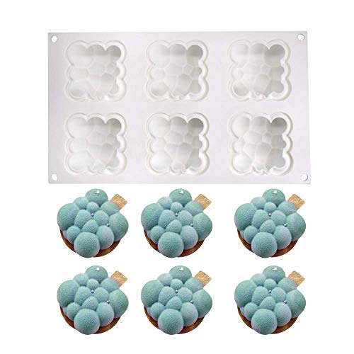 Molde de silicona 3D Para hornear Postre Mousse DIY Molde, 6 agujeros en la nube