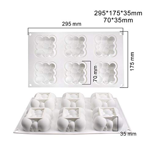 Molde de silicona 3D Para hornear Postre Mousse DIY Molde, 6 agujeros en la nube