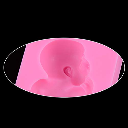 Molde gigante de silicona para bebé que duerme para decoración de tartas fondant Cake Mold Hornear DIY Herramientas (rosa)