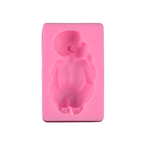 Molde gigante de silicona para bebé que duerme para decoración de tartas fondant Cake Mold Hornear DIY Herramientas (rosa)