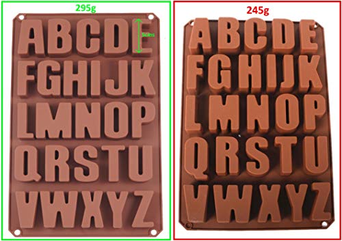 Molde Jabón profesionales 26 letras – Extra Estable de silicona molde color Chocolate Forma 34 * 22.5 * 2.5 cm