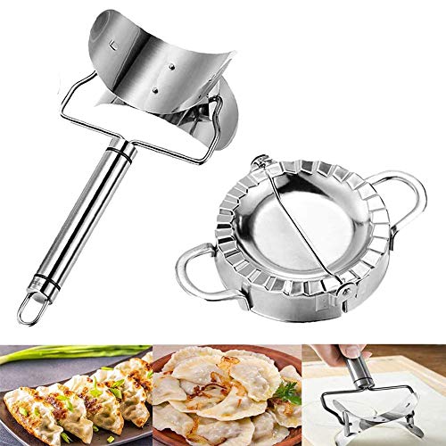 Molde Para Empanadillas, Máquina De Bola De Masa De Acero Inoxidable 2PCS, Herramienta Para Hacer Repostería Manual De Pasteles Para Empanadillas Para Hacer Raviolis Empanadillas O Galletas