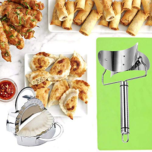 Molde Para Empanadillas, Máquina De Bola De Masa De Acero Inoxidable 2PCS, Herramienta Para Hacer Repostería Manual De Pasteles Para Empanadillas Para Hacer Raviolis Empanadillas O Galletas