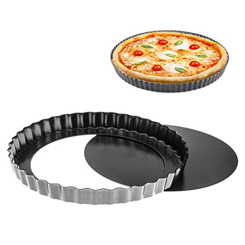 Molde para quiche y tarta de frutas de 28cm para Bandeja de Tarta de Tartas suelta extraíble, Pan de Quiche de Tartas Redondas con Base Desmontable