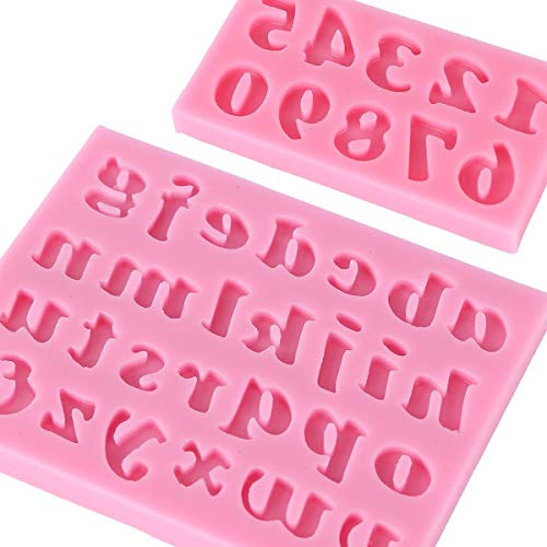 Moldes de silicona para tartas, diseño de letra inglesa en 3D, 3 unidades, color rosa