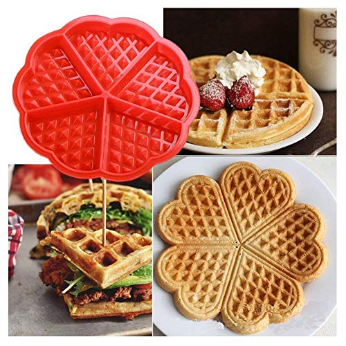 Moldes Waffle, Moldes Silicona, Molde en Forma de Corazón, Moldes para Donuts, Conveniente en Lavavajillas,Galletas para Tarta Muffin Cocina Herramientas