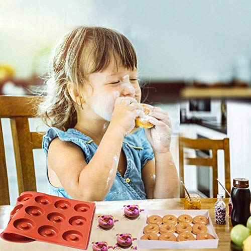 Moldes Waffle, Moldes Silicona, Molde en Forma de Corazón, Moldes para Donuts, Conveniente en Lavavajillas,Galletas para Tarta Muffin Cocina Herramientas