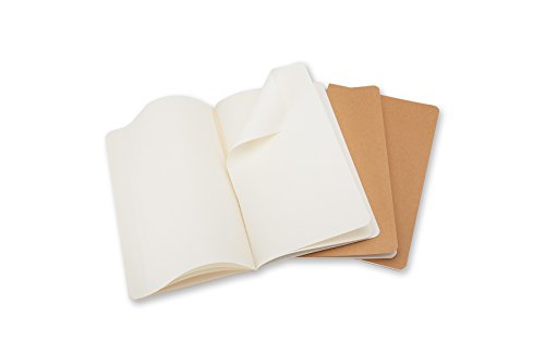 Moleskine Juego de 3 cuadernos con páginas en blanco, cubierta de cartón y bordado de algodón, 9x14 cm, Papel marrón