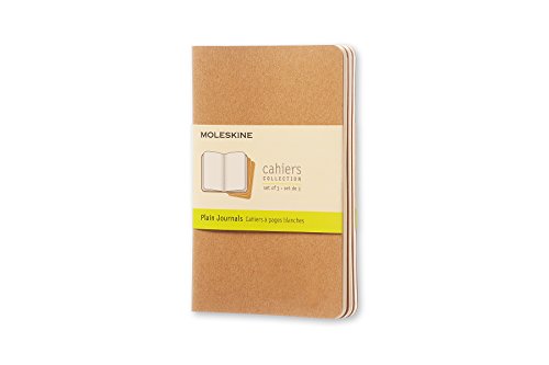 Moleskine Juego de 3 cuadernos con páginas en blanco, cubierta de cartón y bordado de algodón, 9x14 cm, Papel marrón