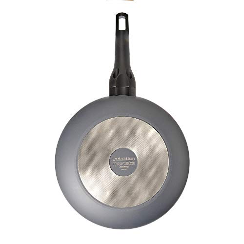 Moneta Aria Finegres Wok 1 Mango, Aluminio, Gris, 28 cm, para todo tipo de cocinas incluida inducción