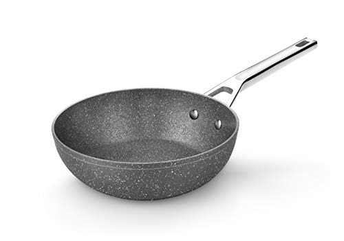 Monix Granite - Wok 28 cm, aluminio forjado con antiadherente tipo piedra sin PFOA, aptas inducción