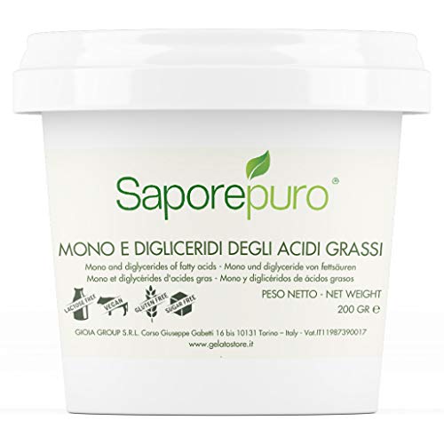 MONO Y DIGLICÉRIDOS DE ÁCIDOS GRASOS - Ideal para helados, sorbetes y productos horneados - 200gr - Emulsionante E471