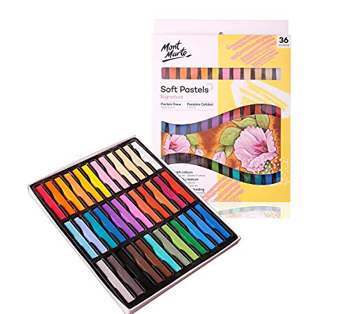 MONT MARTE Pastel Suave - 36 piezas - Tiza Pastel - Perfecto para pinturas coloridas y expresivas - Ideal para Principiantes, Profesionales y Artistas