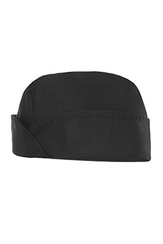 MONZA OBREROL Gorro De Hostelería Tipo Militar Con Rejilla. Ropa Cocinero/Cocinera. Color Negro. Talla 54. Ref: 4003