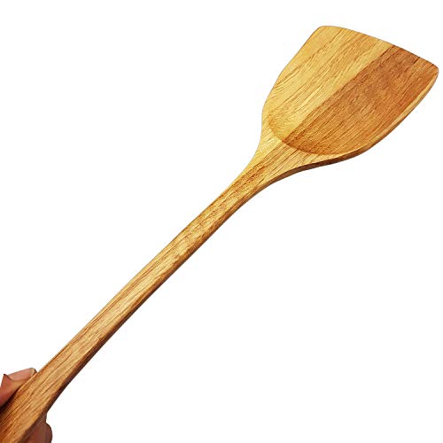 MoonWood - Espátula de madera para cocinar y wok, 39 cm, extra larga, ideal para sartén, utensilios de cocina y wok